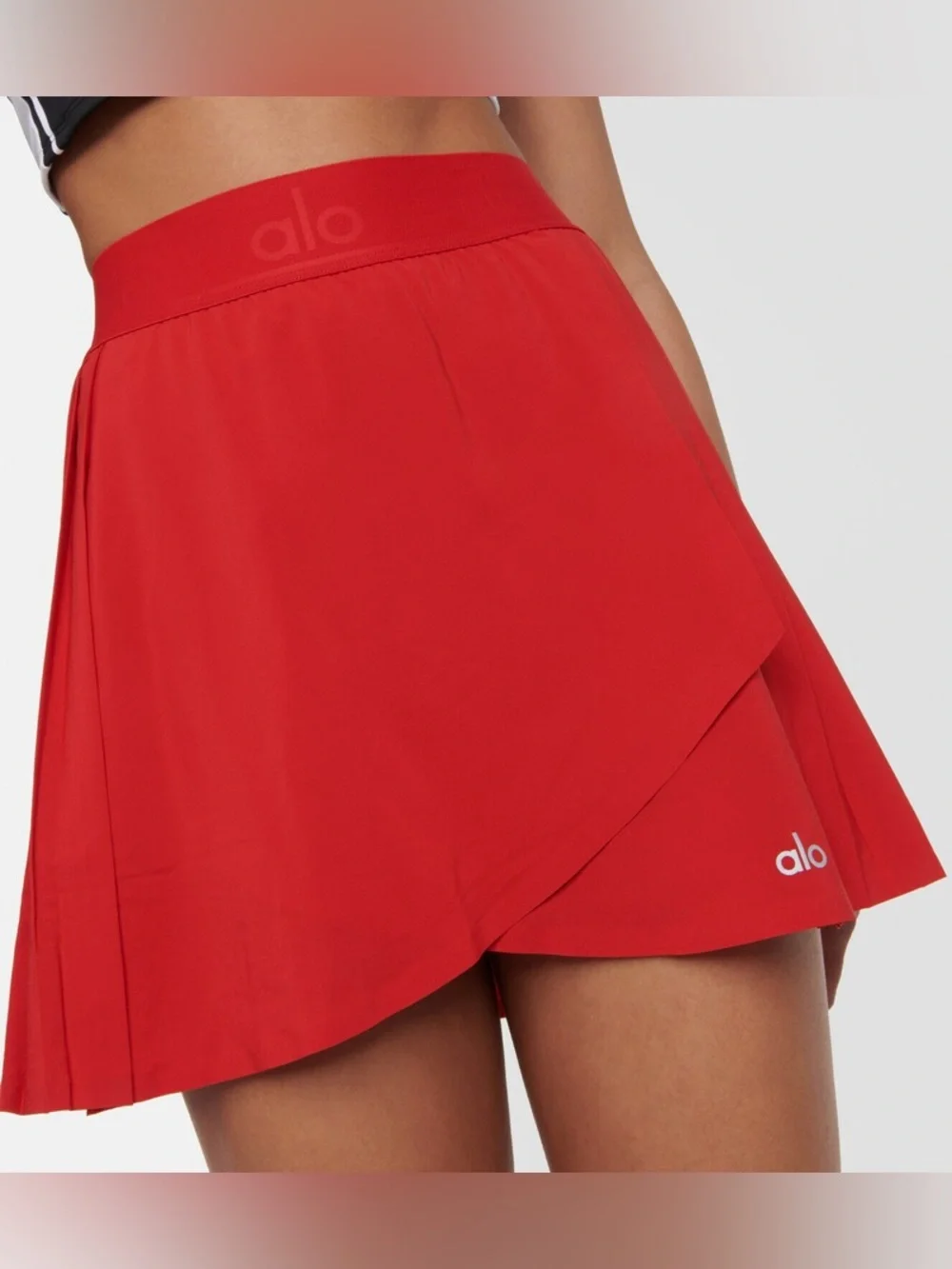 ALO Yoga Aces Red Pleated Tennis Skirt L - Picture 2 of 11